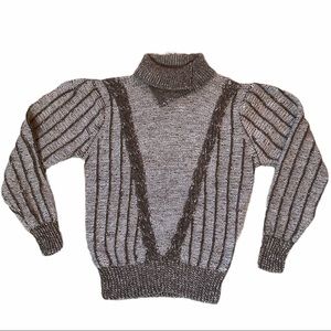 Vintage Sweater By : Heweett Brown and Tan Striped